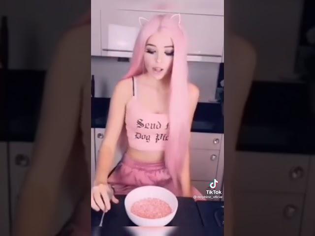 Belle Delphine Pour All Milk into her Boobs - Oh No, Oh No, No No No Tiktok