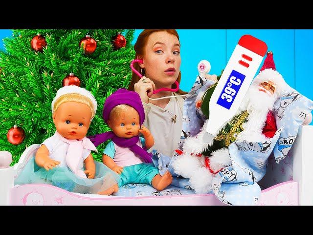 Weihnachtsspaß mit Nenuco Puppen! Der Weihnachtsmann ist krank. Puppen Video für Kinder