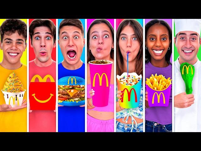 MANGIAMO SOLO CIBO MC DONALD’S DI UN COLORE CON I NOSTRI AMICI PER 24 ORE!