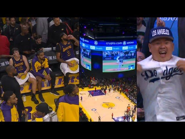 Lakers fans GO CRAZY as Dodgers hit walk-off grand slam in World Series vs Yankees