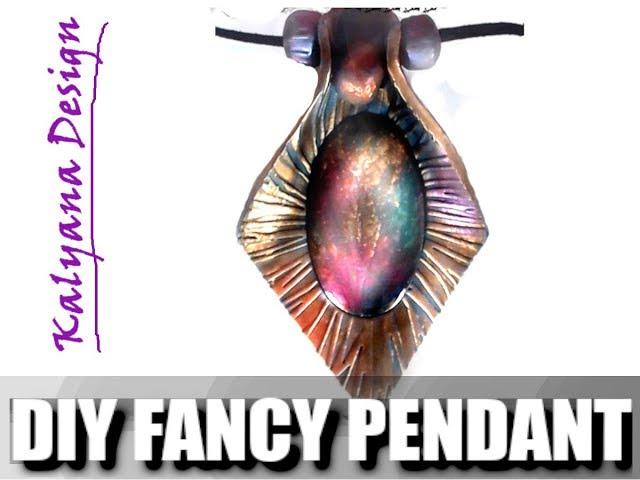 DIY Fancy polymer clay pendant tutorial -  312