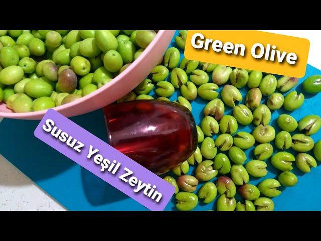 Susuz Yeşil Zeytin Yapımı En Kolayı / Zeytin Tuzlama / Green Olive