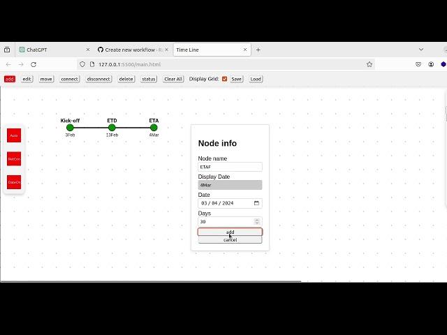 Time Line (milestone) creator web based project