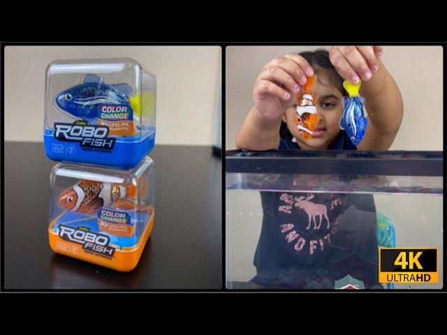 ROBO FISH | Robo fish unboxing & Review | Zuru Robot Alive Fish | Harini fishing in A REAL AQUARIUM