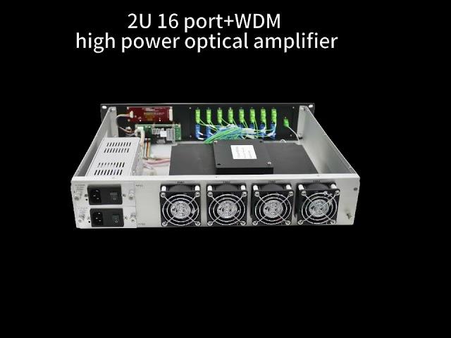 2U 16 port+WDM high power optical amplifier  #amplifier #operationalamplifier  #erbium #networking