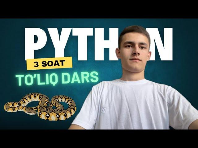 Python to'liq video dars. Uzbek tilida 3 soat.