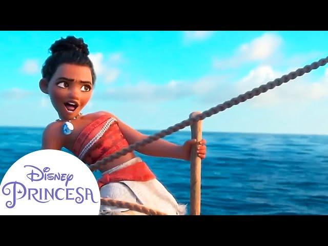 Moana y Hei Hei en su aventura por el océano | Disney Princesa