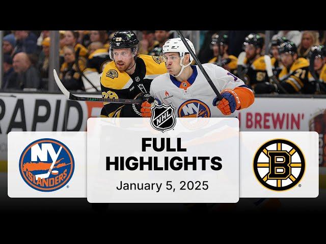 NHL Highlights | Islanders vs. Bruins | January 05, 2025