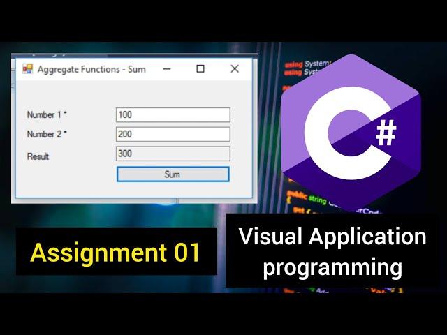 Assignment 01 | Aggregate Function - Sum | Visual Application programming | BIT | Imesh LK