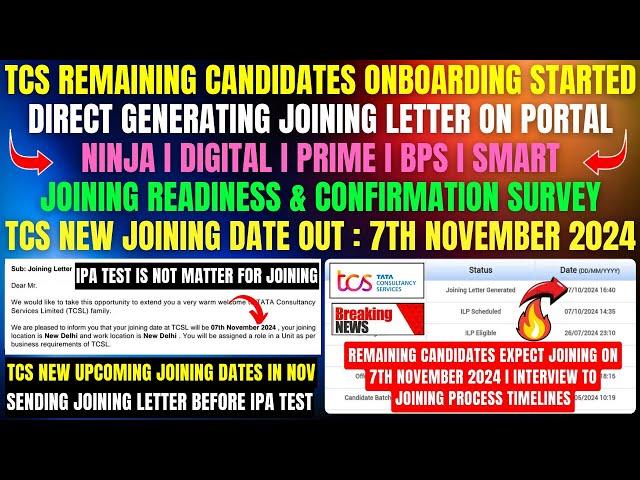 TCS BIG CHANGES IN JOINING CRITERIA | DIRECT GENERATING JL | XPLORE, IPA TEST & BGC IS NOT MANDATORY