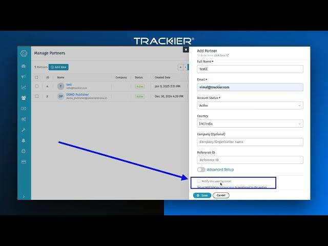 Trackier - How to Add a Partner on the Panel | Complete Course | Affiliate Management Guide