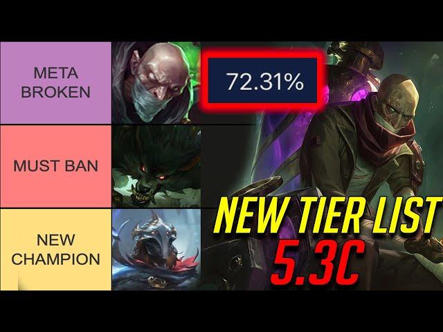 WILD RIFT TIER LIST 5.3C SINGED BROKE THE META (DOMINATING EVERYWHERE)