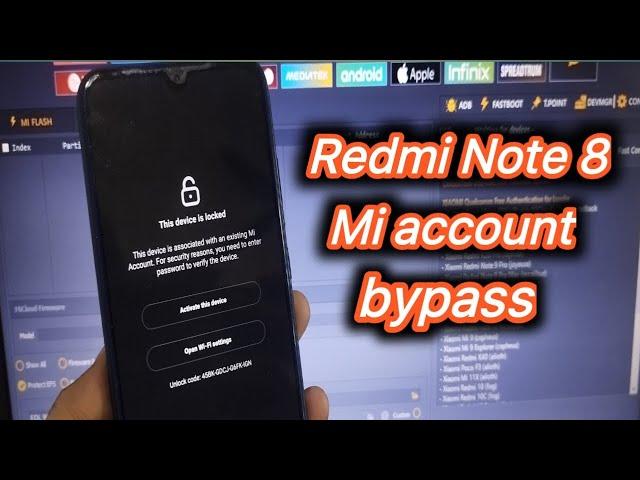 Redmi Note 8 Disable Mi Cloud Bypass FRP | Redmi Note 8 Bypass Mi Account by Unlocktool