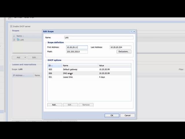 Kerio Control UTM v9.3 - 17 - Configure firewall as a DHCP server