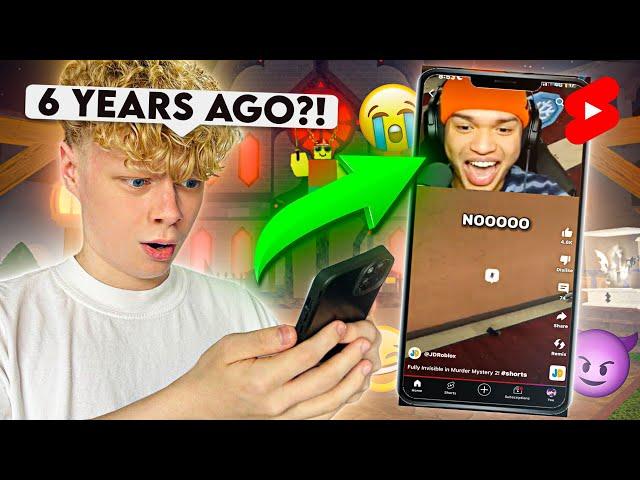 REACTING To YOUTUBERS FIRST VIDEO in MM2..  (Murder Mystery 2)