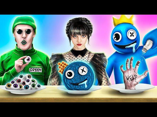 Уэнсдей Аддамс vs Rainbow Friends! Челлендж с едой!