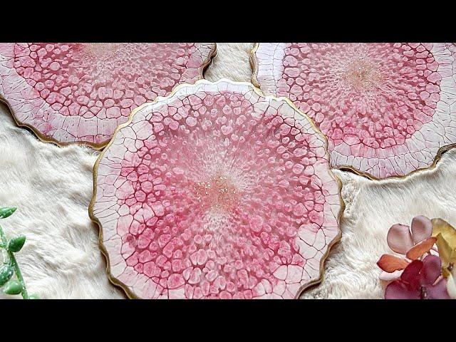 Gorgeous Web Effect in Geode Resin Coasters