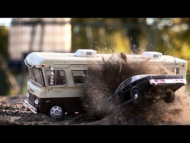 1 /64 Scale Cars 80's Police Chase & Crashes Compilation 1000 fps