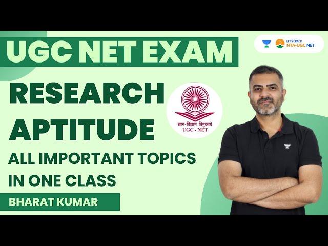 Research Aptitude | All Important Topics in One Class | UGC NET Exam | Bharat Kumar