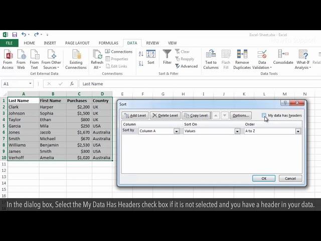 How to Sort Alphabetically in Excel