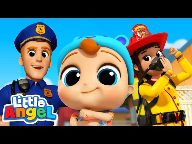 If I Were A Fireman Or A Policeman |  Little Angel Job and Career Songs | Nursery Rhymes for Kids