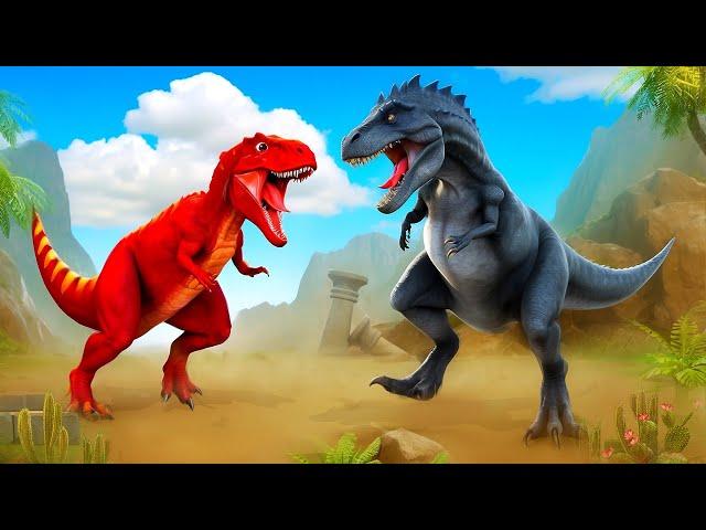 Jurassic Kingdom Battles: T-Rex vs. Tyrannosaurus - Epic Clash of Titans!