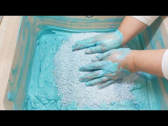 Big Thickkkk Recycled Mix  Sponges Squeezing and Handmixing  ASMR