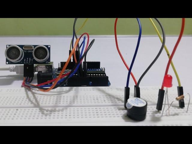 How to connect arduino ultrasonic sensor with buzzer and led