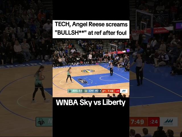 🫢 TECH, Angel Reese SCREAMS "BS!" after OBVIOUS pushing foul | Chicago Sky WNBA women's basketball