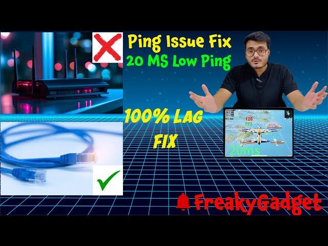 20 MS LOW PING | Network Issue Fix | PUBG Mobile Fix High Ping In BGMI | With Ethernet to Type C |