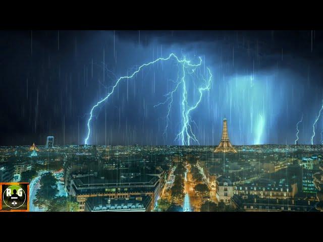 Thunderstorm over Paris | Rain and Thunder Sounds for Sleeping, Relaxing, Insomnia | 8 Hours