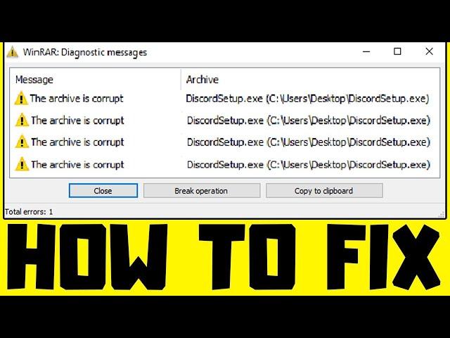 How to FIX WinRAR Diagnostic Message for Windows 11/10/8/7