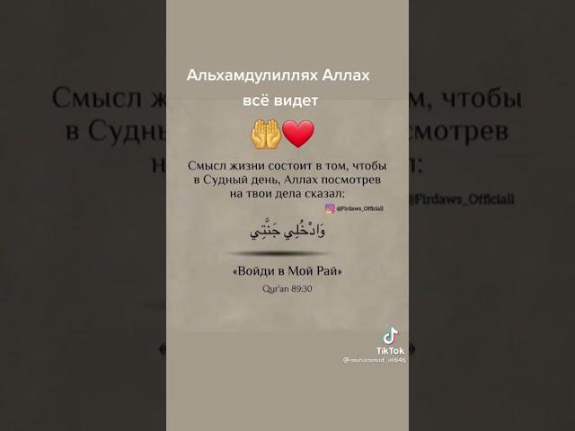 АЛХАМДУЛИЛЛЯХ Аллох всё видет 