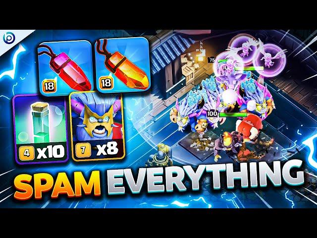 NOW THIS is FULL SPAM SUPER YETI without ETERNAL TOME | Easiest TH17 Ground Spam Attack COC
