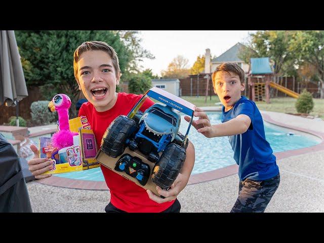 Christmas Wish List Battle! First to Fill Up Their Toy Box Wins! | Steel Kids