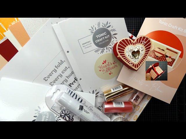 Tonic Studios Craft Kit #87 "Hearts in Bloom" Unboxing & Heart Box Tutorial! So Pretty & Easy!