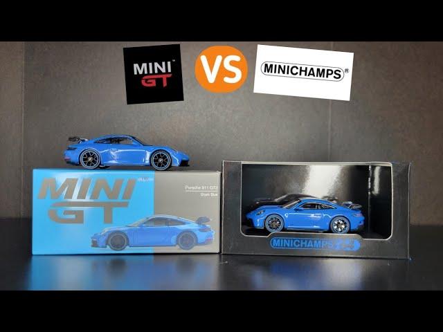 Mini GT vs Minichamps! Porsche 911 GT3 - Shark Blue - COMPARISON