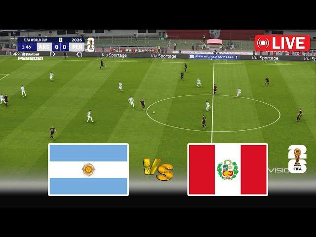 LIVE : Argentina vs Peru | World Cup 2026 Qualifiers | Full Match En Vivo | PES Game Simulation