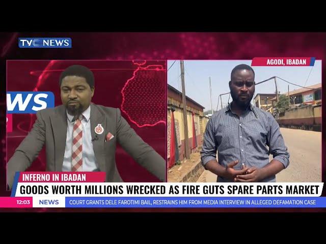 Goods Worth Millions Wrecked As Fire Guts Spare Parts Market In Ibadan