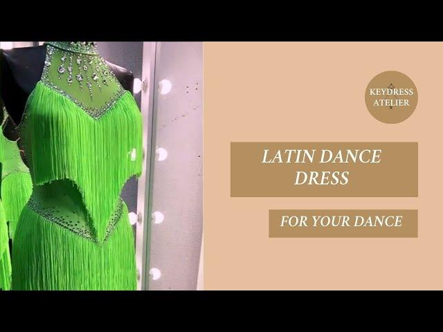 Green latin dance dress