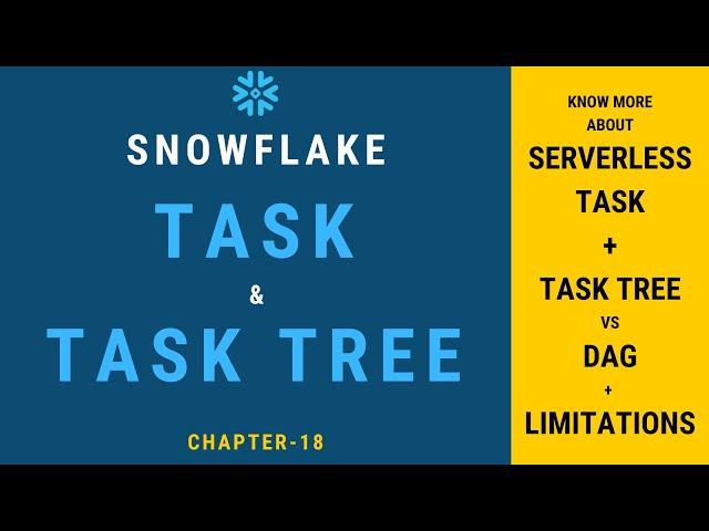 Snowflake Tasks & Task Tree | Chapter-18 | Snowflake Hands-on Tutorial