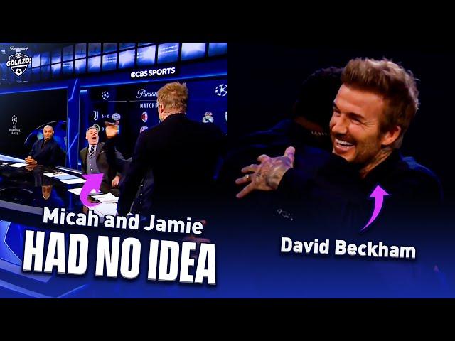 David Beckham SURPRISES Thierry Henry, Jamie Carragher & Micah Richards! | UCL Today | CBS Sports