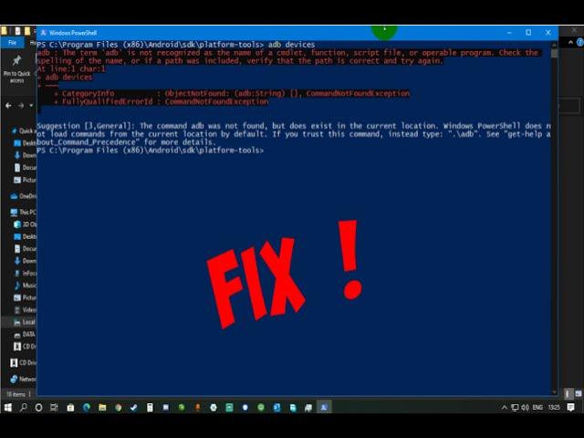 How to fix adb not recognized as internal or external command (100% working)