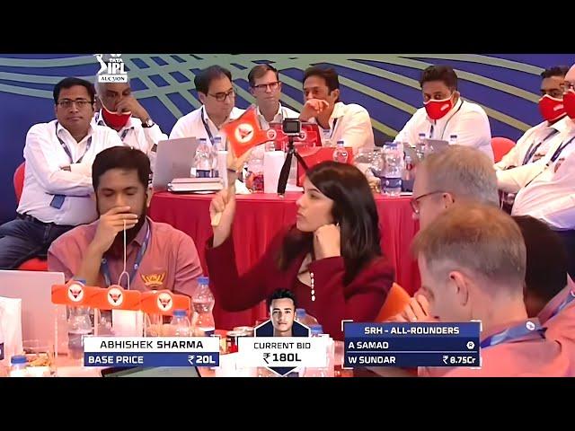 SRH batter Abhishek Sharma ipl auction 2022 highlights | SRH bidding for abhishek Sharma|ipl nilami