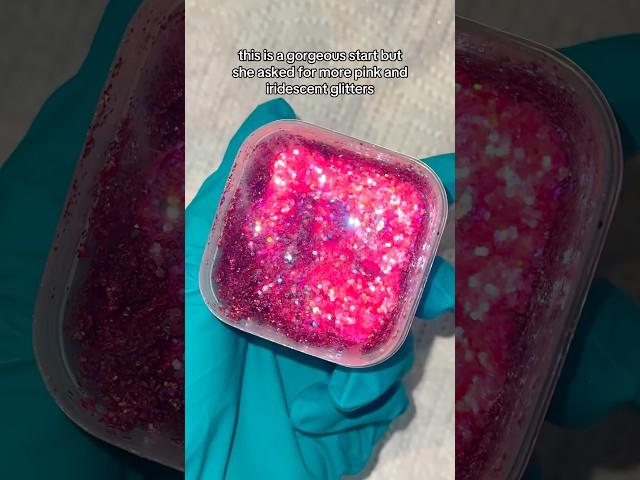 Making a Custom Pink Glitter Gel #slayfirecosmetics #glitter #glittermakeup #glittergel #glittermix