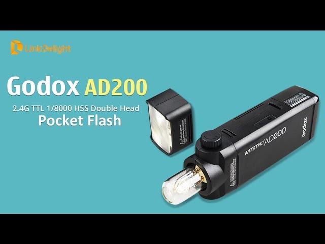 Godox AD200 Double Head Pocket Flash Unboxing and Operation Video -- Linkdelight.com