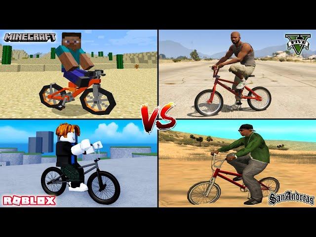 MINECRAFT BMX VS GTA 5 BMX VS GTA SAN ANDREAS BMX VS ROBLOX BMX - WHICH IS BEST?