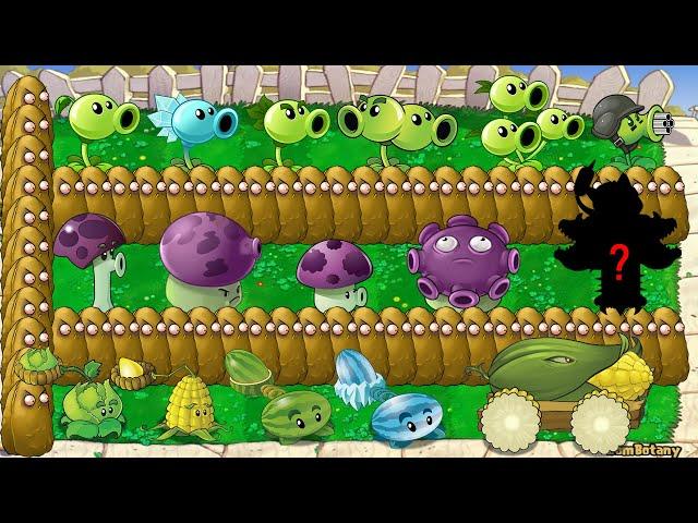 All Plants Attack Vs Team Pea Vs Team Shroom Vs Team Pult Vs Dr Zomboss PvZ Battlez