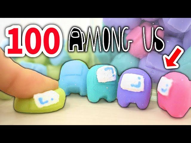 DIY 100 AMONG US JELLY SQUISHY with polymer clay