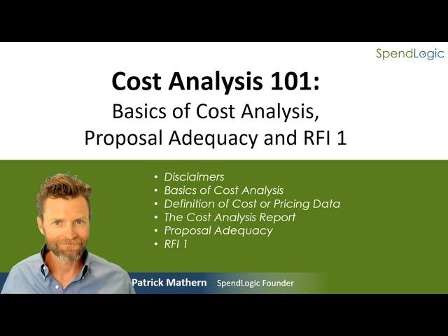 Cost Analysis 101, Session 1:  Proposal Adequacy and RFI 1